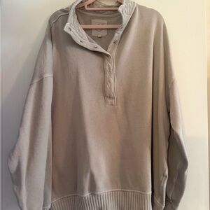aerie Beige Zip-Up Women’s Sweater